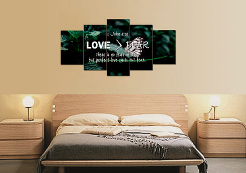 1 John 4:18 No Fear in Love Canvas Wall Art Print - Christian Walls