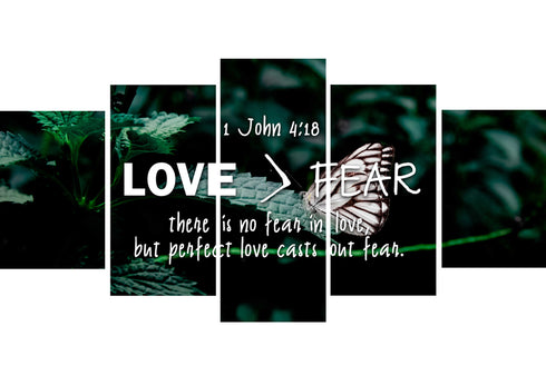 1 John 4:18 No Fear in Love Canvas Wall Art Print - Christian Walls