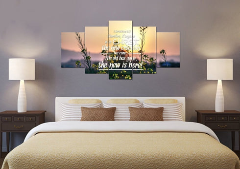 2 Corinthians 5:17 If Anyone is in Christ the New Creation has Come Bible Verse Canvas Wall Art