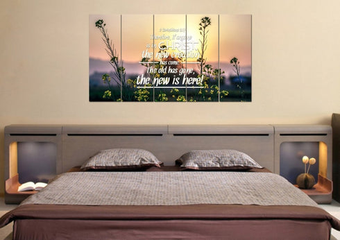 2 Corinthians 5:17 If Anyone is in Christ the New Creation has Come Bible Verse Canvas Wall Art