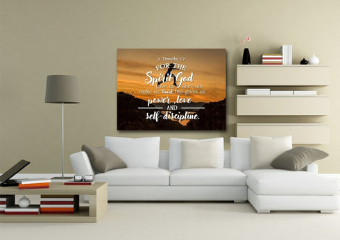 2 Timothy 1:7 Canvas Wall Art Print