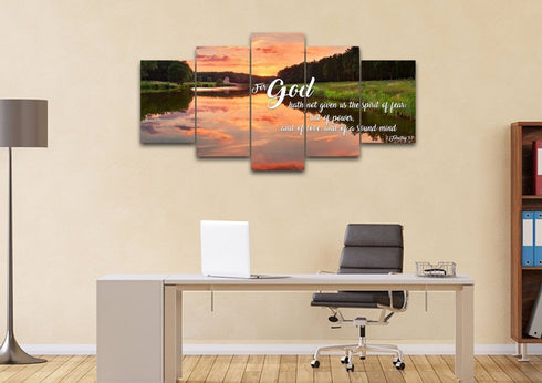 2 Timothy 1:7 KJV God Gave Us Power & Love Canvas Wall Art Print