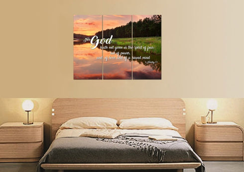 2 Timothy 1:7 KJV God Gave Us Power & Love Canvas Wall Art Print