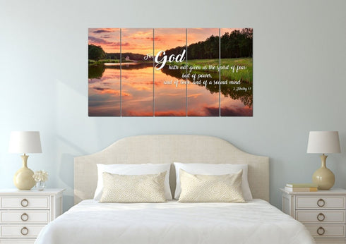 2 Timothy 1:7 KJV God Gave Us Power & Love Canvas Wall Art Print