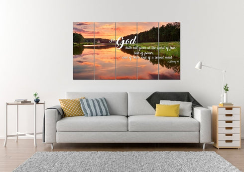 2 Timothy 1:7 KJV God Gave Us Power & Love Canvas Wall Art Print
