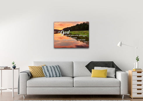 2 Timothy 1:7 KJV God Gave Us Power & Love Canvas Wall Art Print