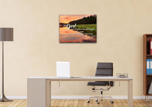 2 Timothy 1:7 KJV God Gave Us Power & Love Canvas Wall Art Print