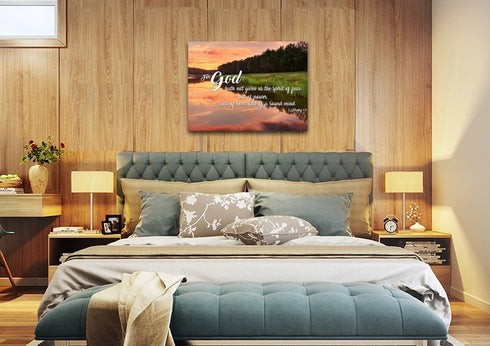 2 Timothy 1:7 KJV God Gave Us Power & Love Canvas Wall Art Print