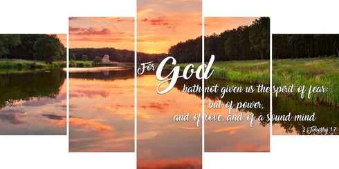 2 Timothy 1:7 KJV God Gave Us Power & Love Canvas Wall Art Print
