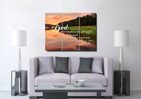 2 Timothy 1:7 KJV God Gave Us Power & Love Canvas Wall Art Print