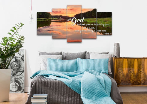 2 Timothy 1:7 KJV God Gave Us Power & Love Canvas Wall Art Print