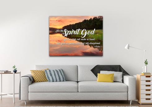 2 Timothy 1:7 NIV God Gave Us Power & Love Canvas Wall Art Print