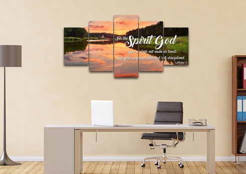 2 Timothy 1:7 NIV God Gave Us Power & Love Canvas Wall Art Print