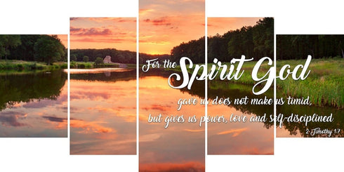 2 Timothy 1:7 NIV God Gave Us Power & Love Canvas Wall Art Print