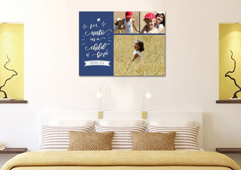 #20 For unto us a child is born Personalized Canvas