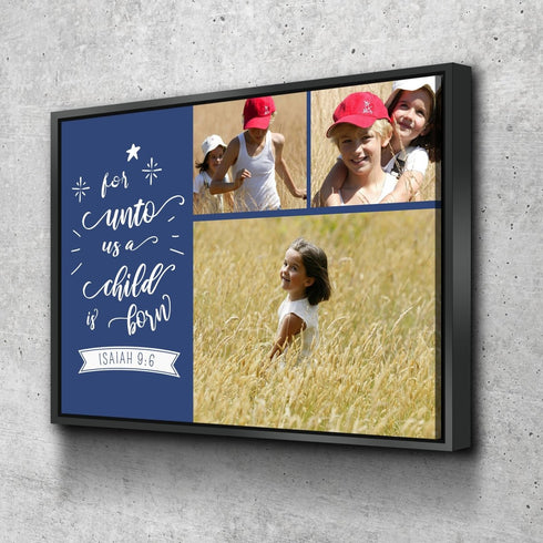 #20 For unto us a child is born Personalized Canvas