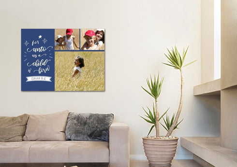#20 For unto us a child is born Personalized Canvas