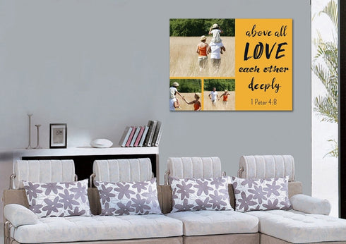 #21 Above all Love each other Deeply Personalized Family Art
