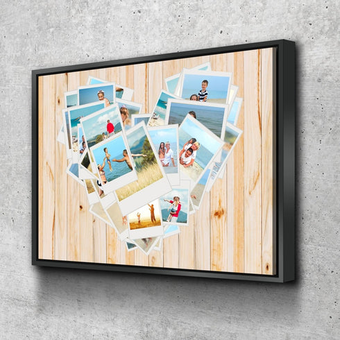 #24 Heart Shaped Personalized Family Wall Art Canvas