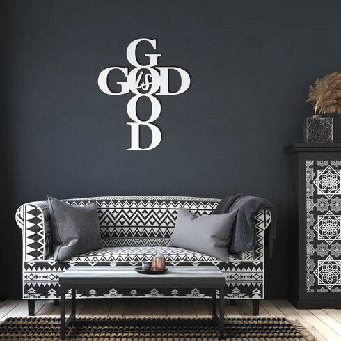 #25 God is Good Metal Sign