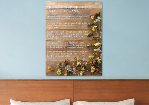 #2 Flowers on a Box & Psalm 23 The Lord is my Shepherd Canvas Print