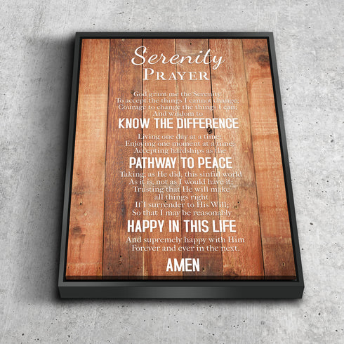 Serenity Prayer #2 'God Grant Me Serenity' Framed Canvas Print