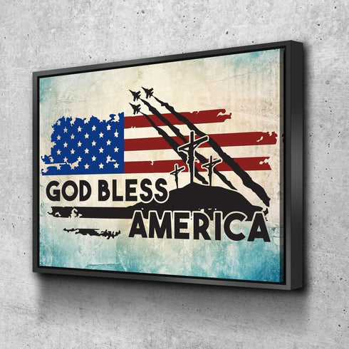 3 Crosses #6 American Flag Patriotic Wall Art