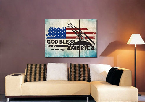 3 Crosses #6 American Flag Patriotic Wall Art