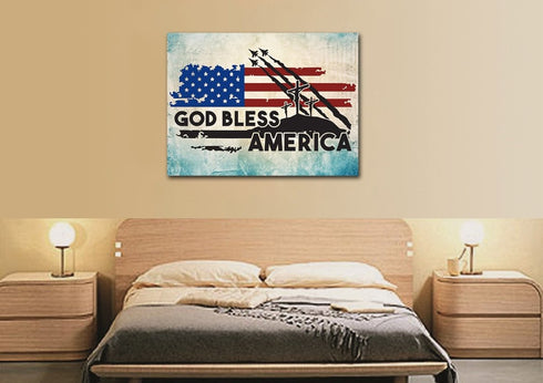 3 Crosses #6 American Flag Patriotic Wall Art