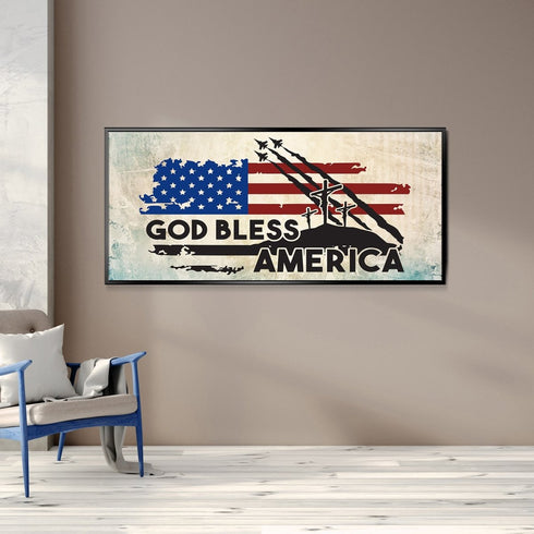 3 Crosses #6 American Flag Patriotic Wall Art