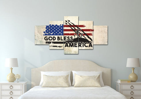 3 Crosses #6 American Flag Patriotic Wall Art