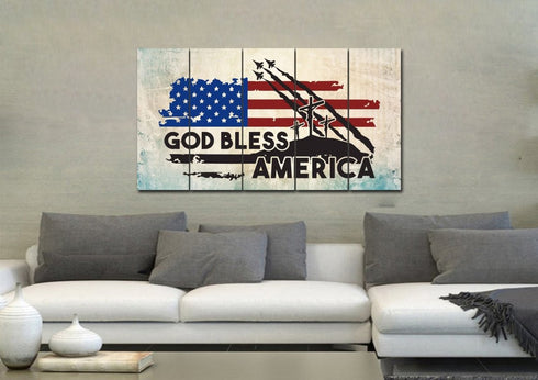 3 Crosses #6 American Flag Patriotic Wall Art