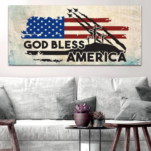 3 Crosses #6 American Flag Patriotic Wall Art