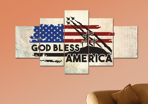 3 Crosses #6 American Flag Patriotic Wall Art
