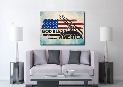 3 Crosses #6 American Flag Patriotic Wall Art