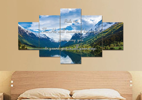 #3 Psalm 91:11 Command Angels to Guard You & Lake Wall Art