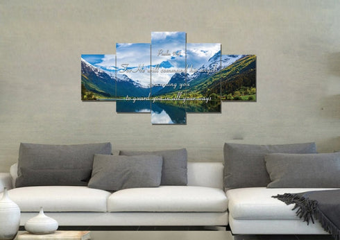 #3 Psalm 91:11 Command Angels to Guard You & Lake Wall Art