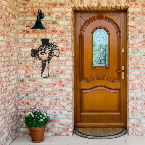 #38 Jesus Face on Cross Metal Sign