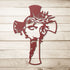 #38 Jesus Face on Cross Metal Sign