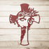 #38 Jesus Face on Cross Metal Sign