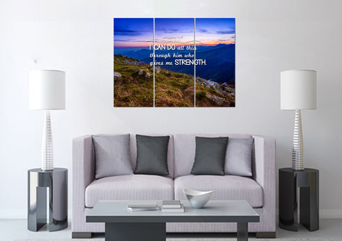 Philippians 4:13 NIV #3 Bible Verse Canvas Wall Art