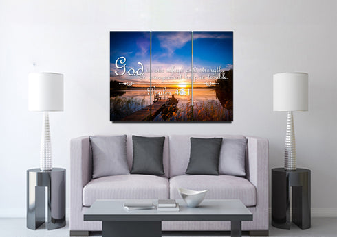 Psalm 46:1 God is our Refuge and Strength Canvas Wall Art Print