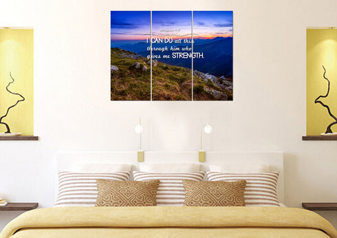Philippians 4:13 NIV #3 Bible Verse Canvas Wall Art