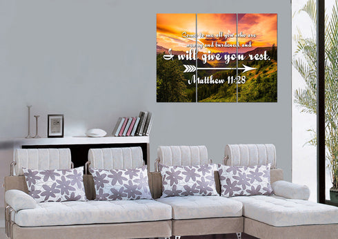 Matthew 11:28 Canvas Wall Art Print