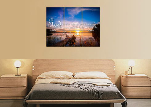 Psalm 46:1 God is our Refuge and Strength Canvas Wall Art Print