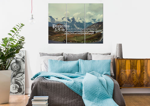 Proverbs 3:5-6 NIV #52 Bible Verse Canvas Wall Art