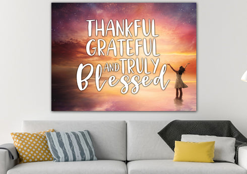 Hands out #3 Thankful, Grateful & Blessed Wall Art