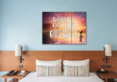 Hands out #3 Thankful, Grateful & Blessed Wall Art