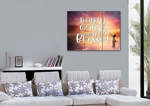 Hands out #3 Thankful, Grateful & Blessed Wall Art