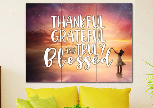 Hands out #3 Thankful, Grateful & Blessed Wall Art